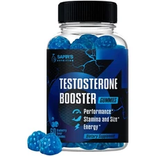 Male Enhancement Gummies - Stamina, Energy, Strength & 60 Blue Raspberry Chews