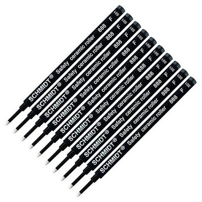 Schmidt 888F Pack Of 10 Black Ceramic Rollerball Refills