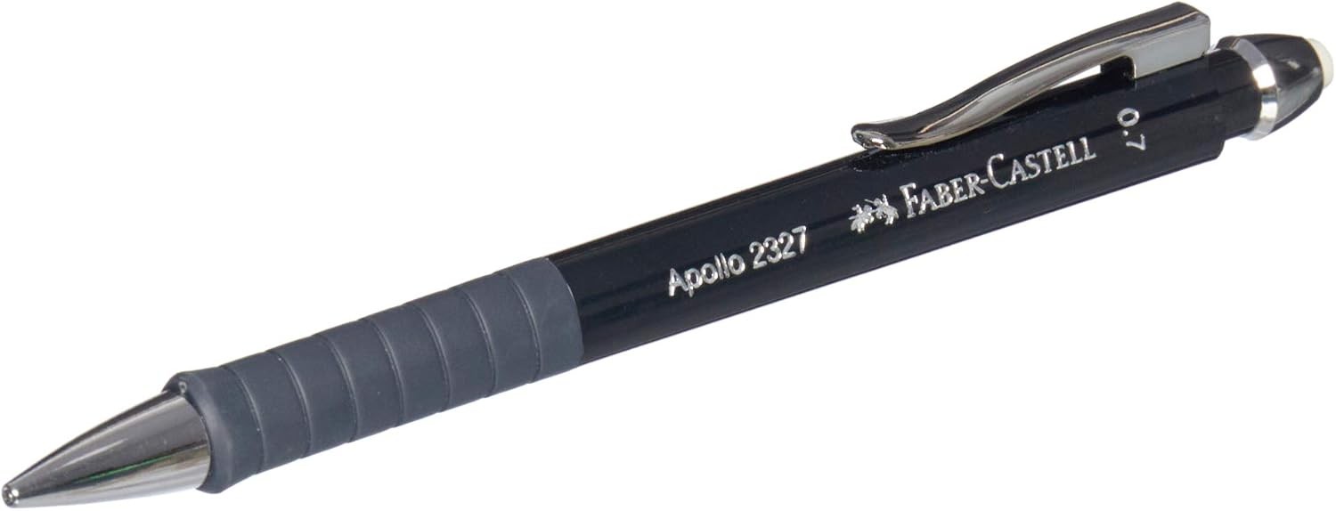 Faber-Castell Apollo 0.7mm Mechanical Pencil Black with Integrated Eraser 232704 - Image 3
