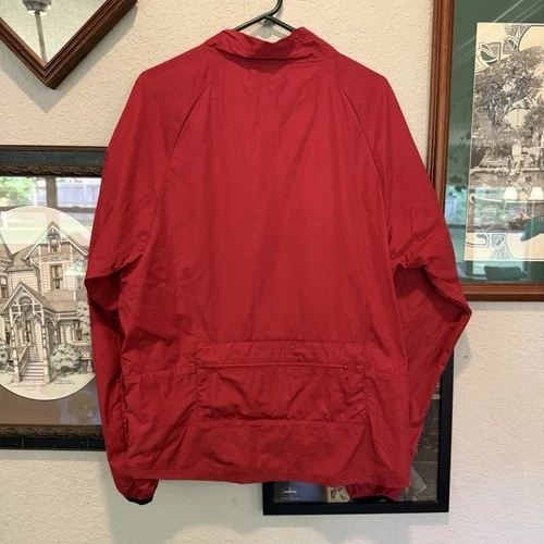 Bearded Goat Mens Designer Jacket Red Pockets Full Zip Windbreaker Size Large image 5