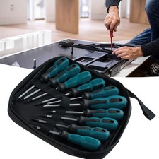 10Pcs Screwdriver Set Heavy Duty Magnetic Screwdriving Phillips with Storage Bag