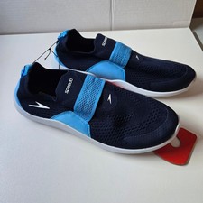Speedo Aqua Sock Water Shoes Men's L 11  12 Navy Light Blue Slip-On