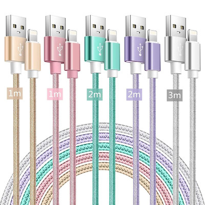  Charging Cable, 5 Pack 1 M/2 M/3 M [Apple Mfi Certified] Iphone Fast Charging C