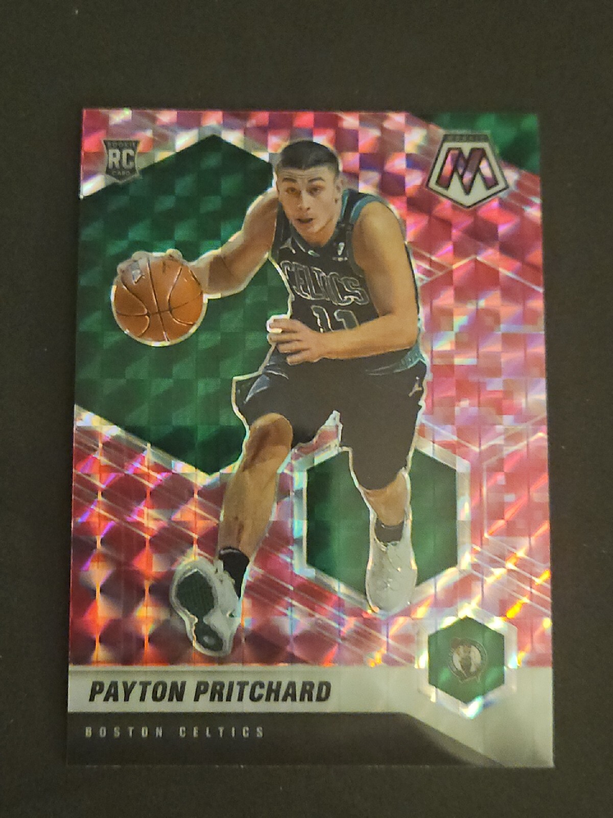 2020-21 Panini Mosaic Payton Pritchard Pink Camo Prizm RC #210 Boston Celtics