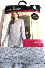 CUDDL DUDS LS Tunic Hoodie w/Thumbholes Size Medium Grey Heather Retail 44