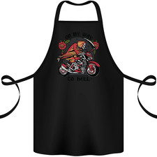 Biker En Route Vers L'Enfer Tablier En Coton Skull 100% Bio