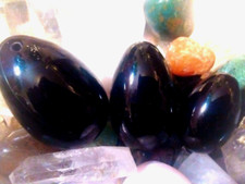 Black Obsidian Yoni Egg Kit Set of 3 | Includes E-Guide, Yoni Steam, Smudge