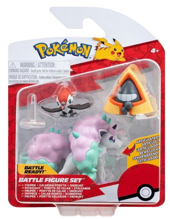 New Jazwares POKEMON Battle Ready Figure Set Pikipek-Galarian