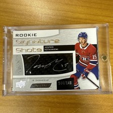 2018-19 UD Engrained Jesperi Kotkaniemi Rookie Signature Shots Auto 144/149