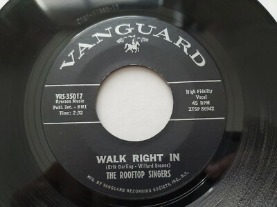 THE ROOFTOP SINGERS - Walk Right In / Cool Water 1962 FOLK ROCK 7'' (EX)