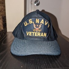 US Navy Veteran Hat Cap Snapback Eagle Crest Made in USA