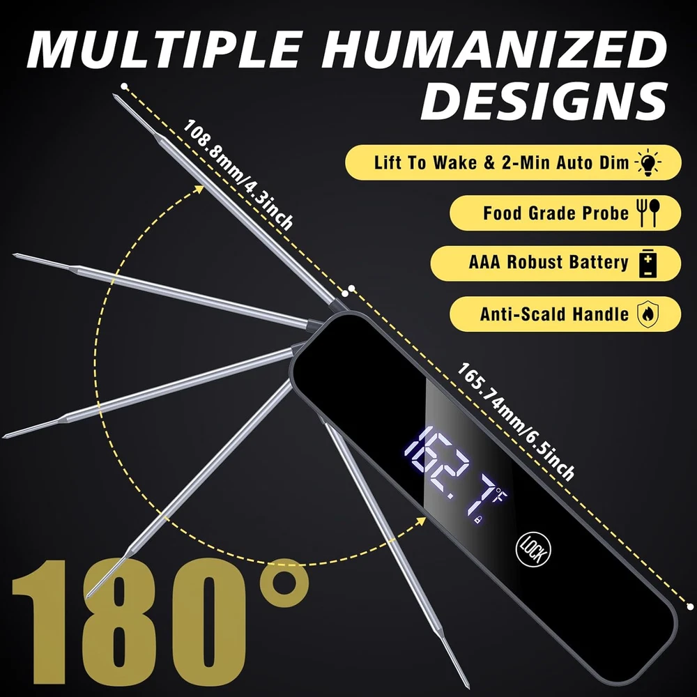 Meat Thermometer Digital,  1S Instant Read Thermometer, Waterproof Professions K
