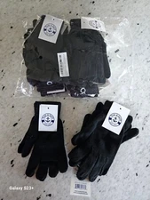 New Yacht & Smith 12 Pairs Black Thermal Winter Beanies & Gloves For Men & Women