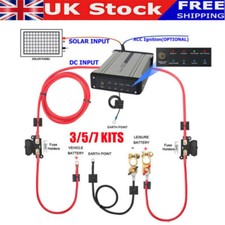 12V DC to DC Dual Battery Charger Kits Built-in Solar For Caravan Camper Van UK