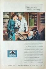 1944 Upjohn Fine Pharmaceuticals Kalamazoo Michigan Vintage Ad not sep
