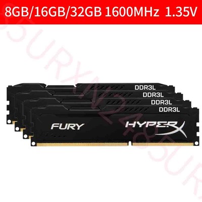 Kingston HyperX FURY 32GB 16GB 8GB DDR3L 1600MHz 1.35V PC3L-12800U PC Memory Lot