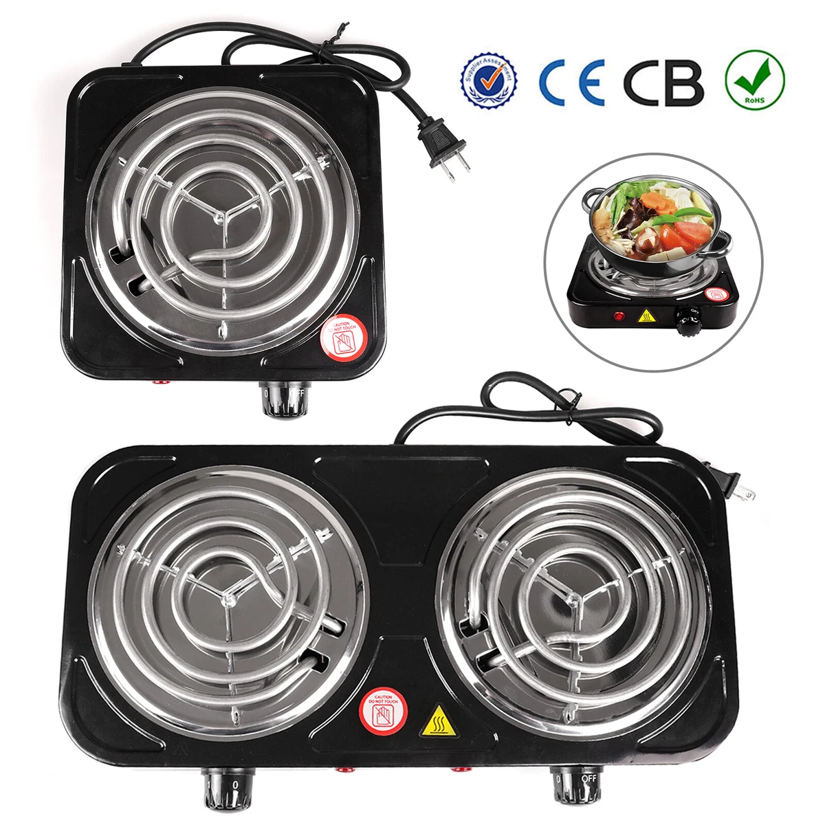 Electric Stove Single/Dual Burner Portable Travel Compact Small Hot Plate  Dorm | eBay
