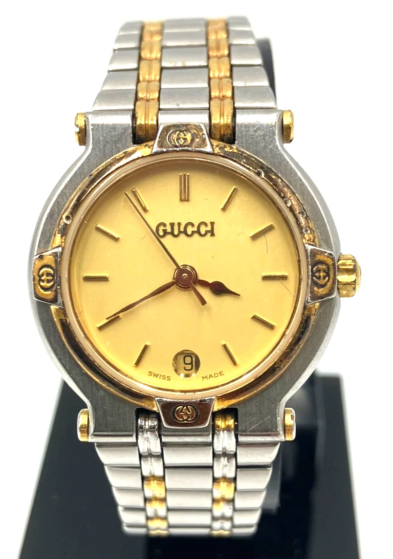 Orologio GUCCI 9000L Data Swiss Made Vintage Testato Giappone Autentico Raro