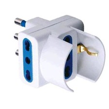 Techly Adattatore triplo Schuko - Spina 2P+T-Presa 2P+T 16A