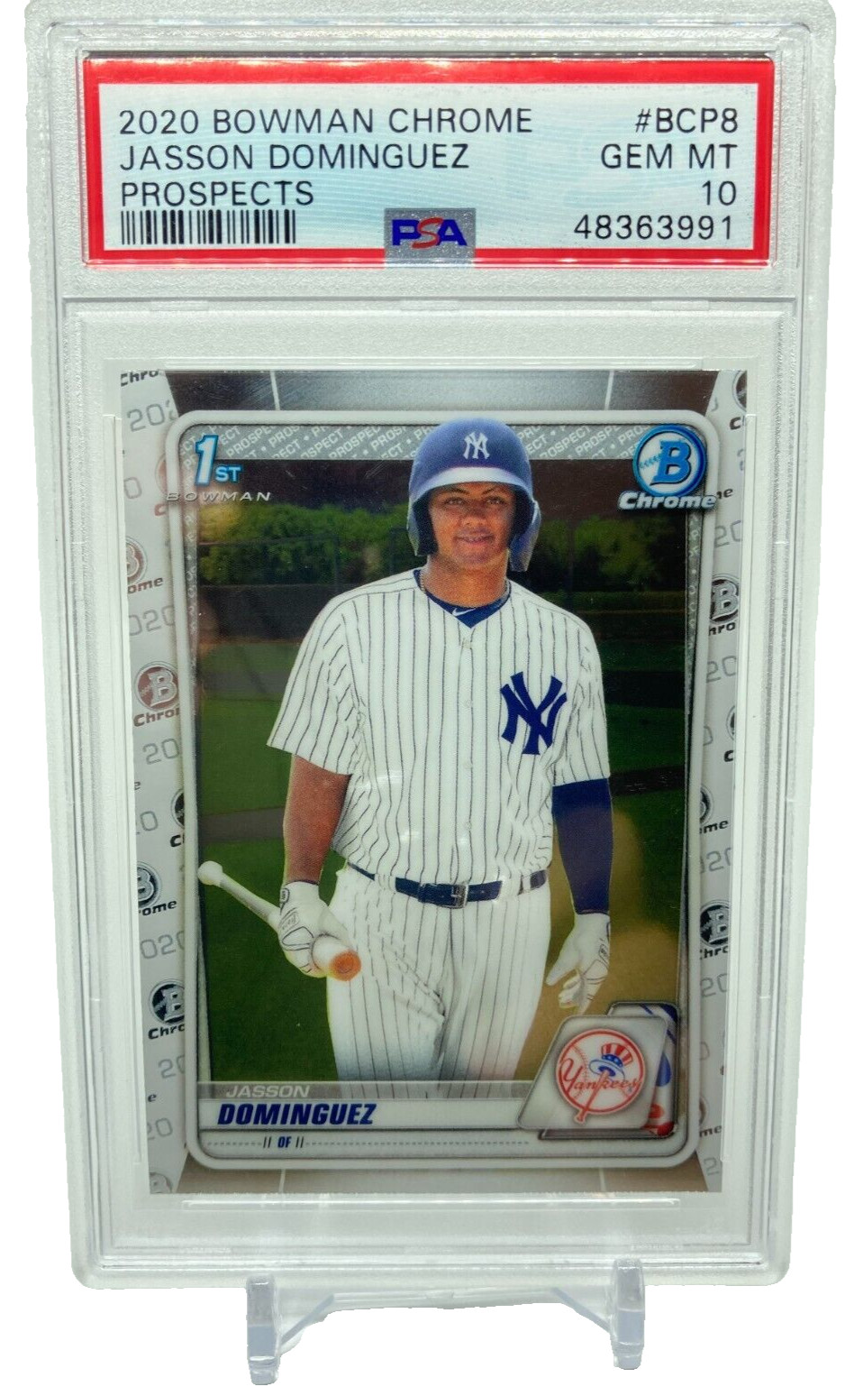 2020 Bowman Chrome 1st Prospect Rookie Jasson Dominguez #BCP-8 PSA 10 Gem Mint