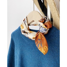 New Boutique 14Momme Twill Silk Scarf Necktie Hairband Print Square Scarf 53cm 