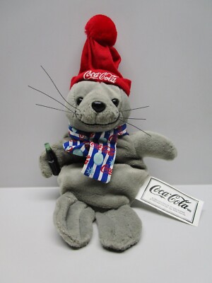 Vintage Advertising Coca-Cola Baby Seal Beanie Doll 1999