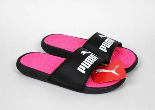 Puma Cool Cat rosa nero junior sandali slide scarpe ragazza taglia 1C NUOVI