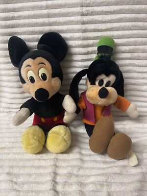 Vintage Disney Mickey Mouse & Goofy Plüschtiere Disneyland Walt Disney World