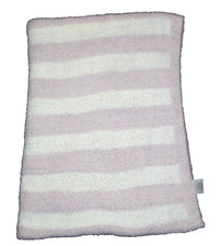 Lila  Jack Pink White Cream Stripe Chenille Baby Blanket Security Lovey 33x44