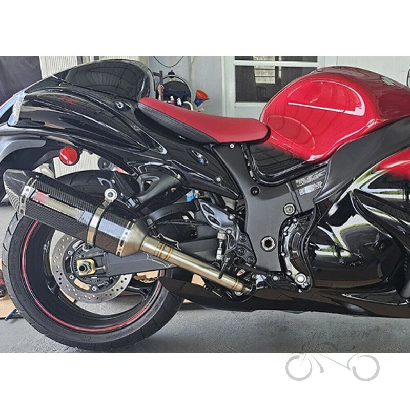 Sistema modificado de escape negro deslizable para Suzuki Hayabusa GSX1300R 2008-2020 Foto 2 de 4