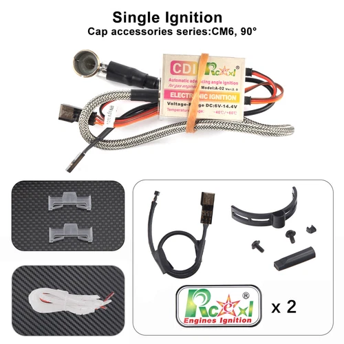 Rcexl Automatic Single Ignition CDI for NGK CM6 10mm 90° Spark DA DLE 6-14.4V