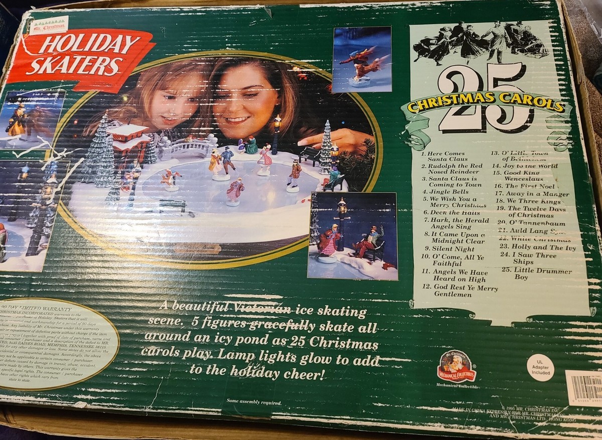 Vintage 1995 Mr. Christmas Holiday Skaters 1890 Victorian Ice