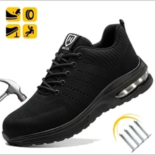 Safety Work Boots Steel Toe Shoes Lightweight Anti-Puncture Sole for  Warehouse