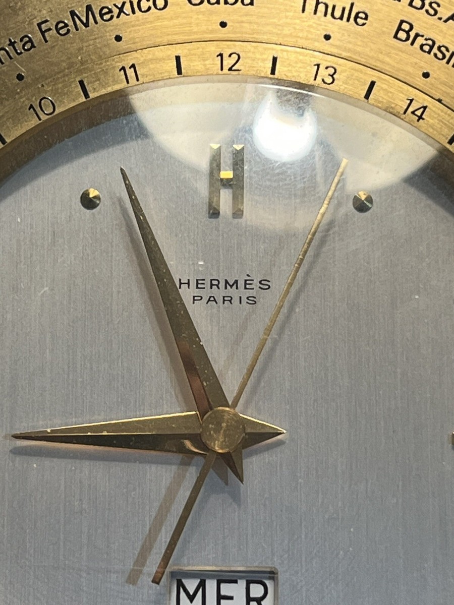 HERMES 置き時計 シルバー ゴールド HERMES 置き時計 シルバー ゴールド