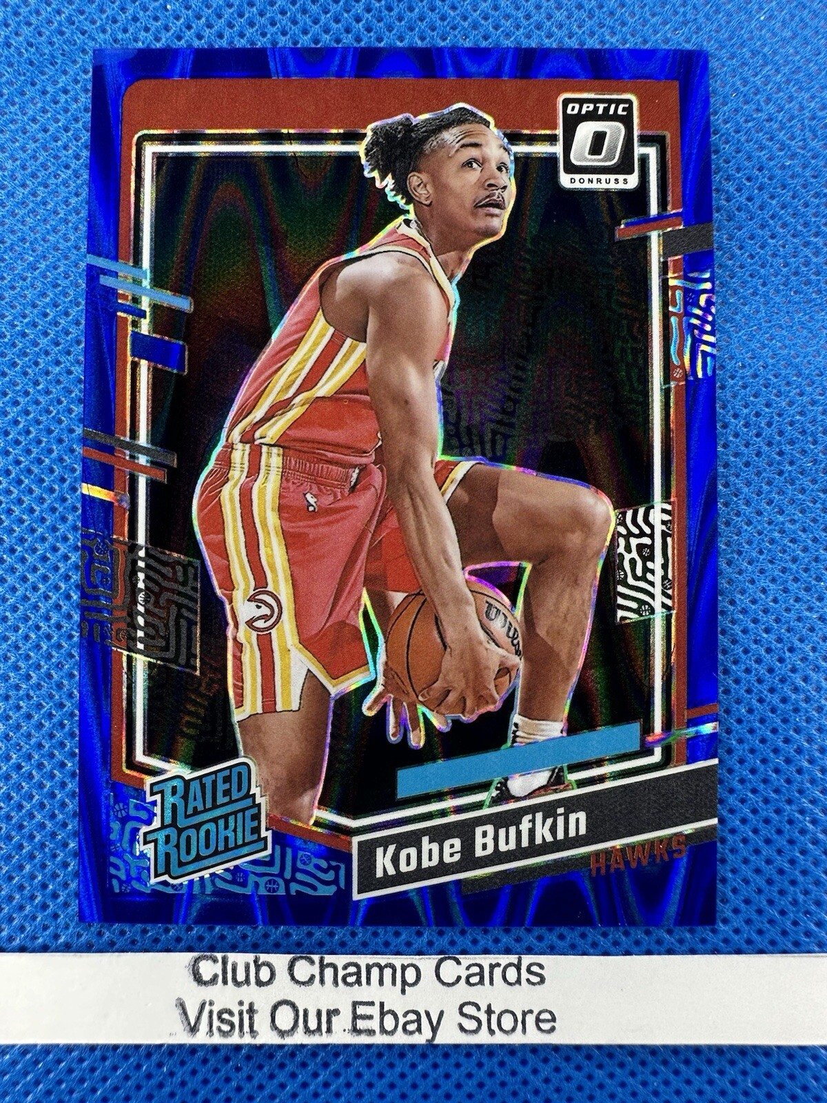 2023-24 #220 Kobe Bufkin Donruss Optic Rated Rookie Blue Seismic Prizm 086/249