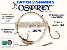 Osprey 20/0 Hammer-time Tru-Sand Tomahawk Drone Leader Land-based Shark 3 Pack