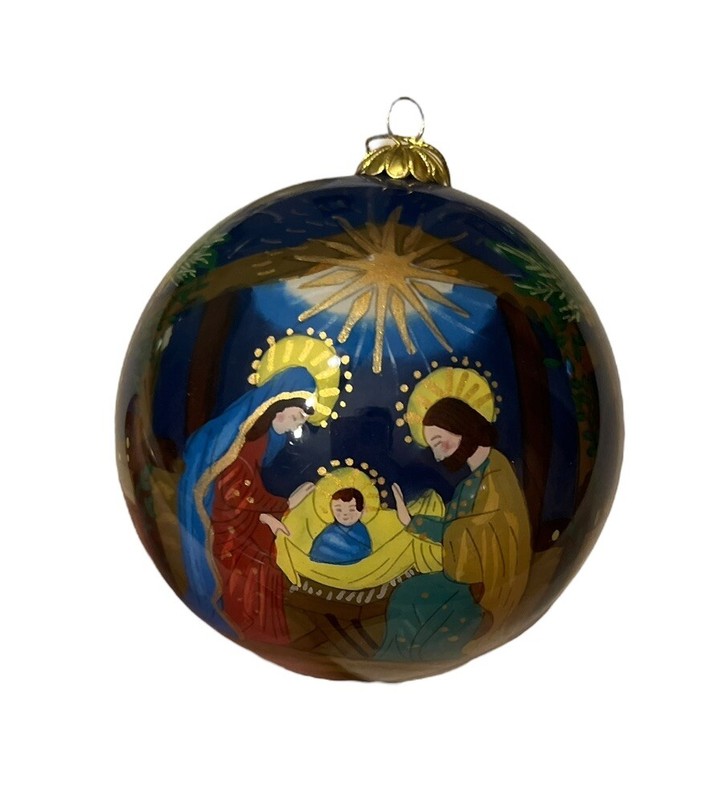 Vintage Pier 1 Li Bien Nativity Christmas Ornament Retired Hand Painted 