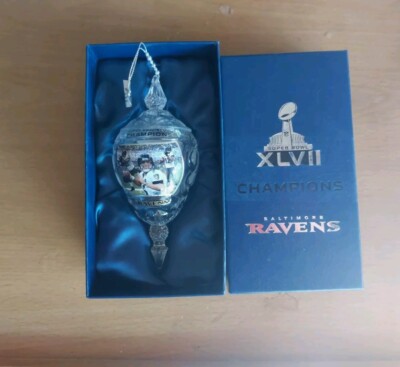 Bredford Exchange Crystal Christmas Ornament  Raven SUPERBALL XLVII Bltimor 2005