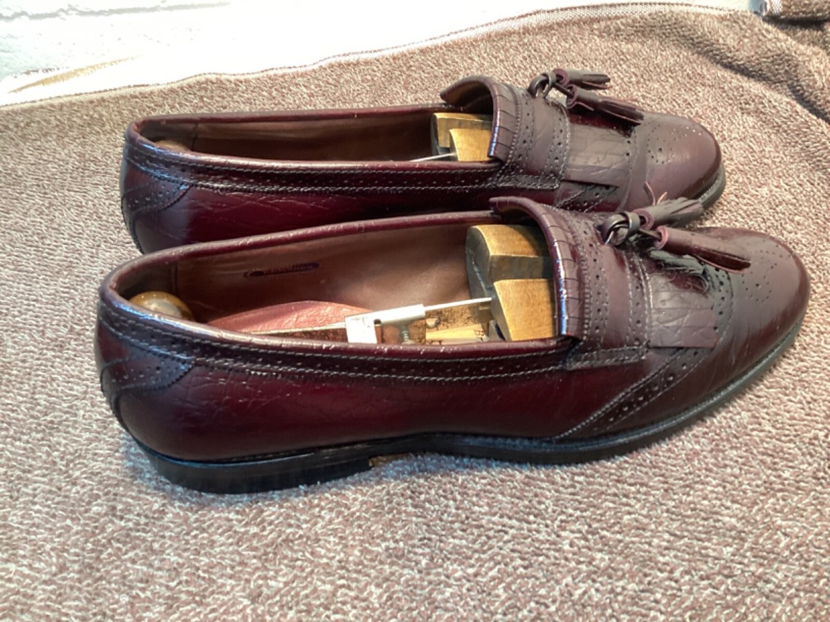 Allen Edmonds Bridgeton Men\'s Leather Tassel Loafers Burgundy Size 9.5 A 5079 Allen Edmonds Bridgeton Burgundy Kiltie | Mercari main image 3