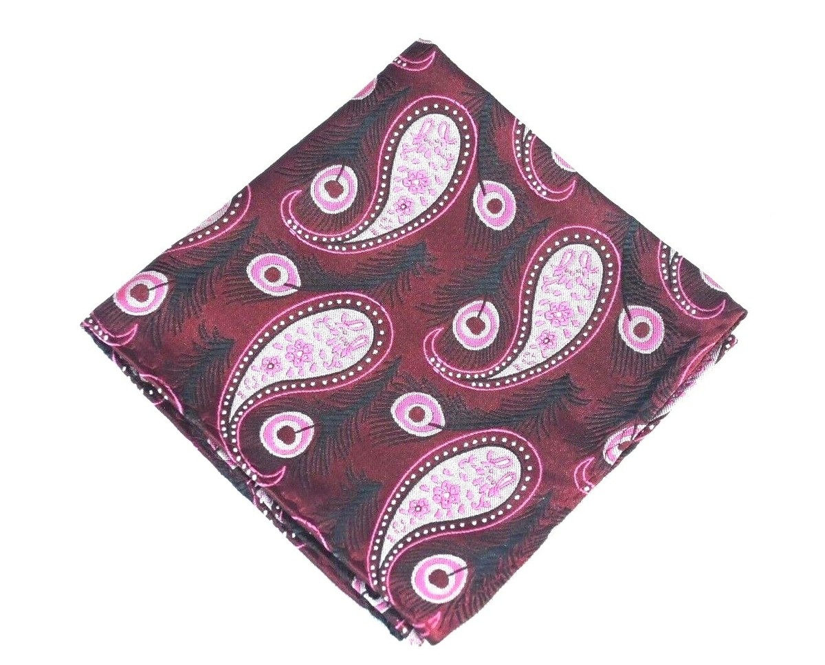 Fazzoletto Da Taschino Lord R Colton Masterworks – Seta Rosa Bimini, Geometrico, 10x10 – Nuovo Con Etichette