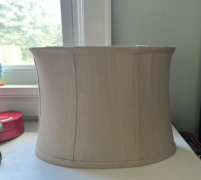 Vintage Jamie Young Beige Linen Oval Lamp Shade 13 x 6 1/4'' Never Used With Tag