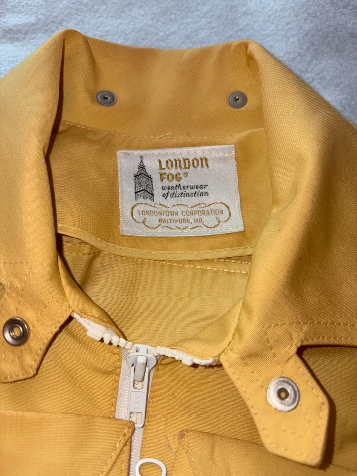 London Fog Jacket Womens 10 Yellow Full Zip Pocketed Water Resistant Coat USA - Image 4 of 4