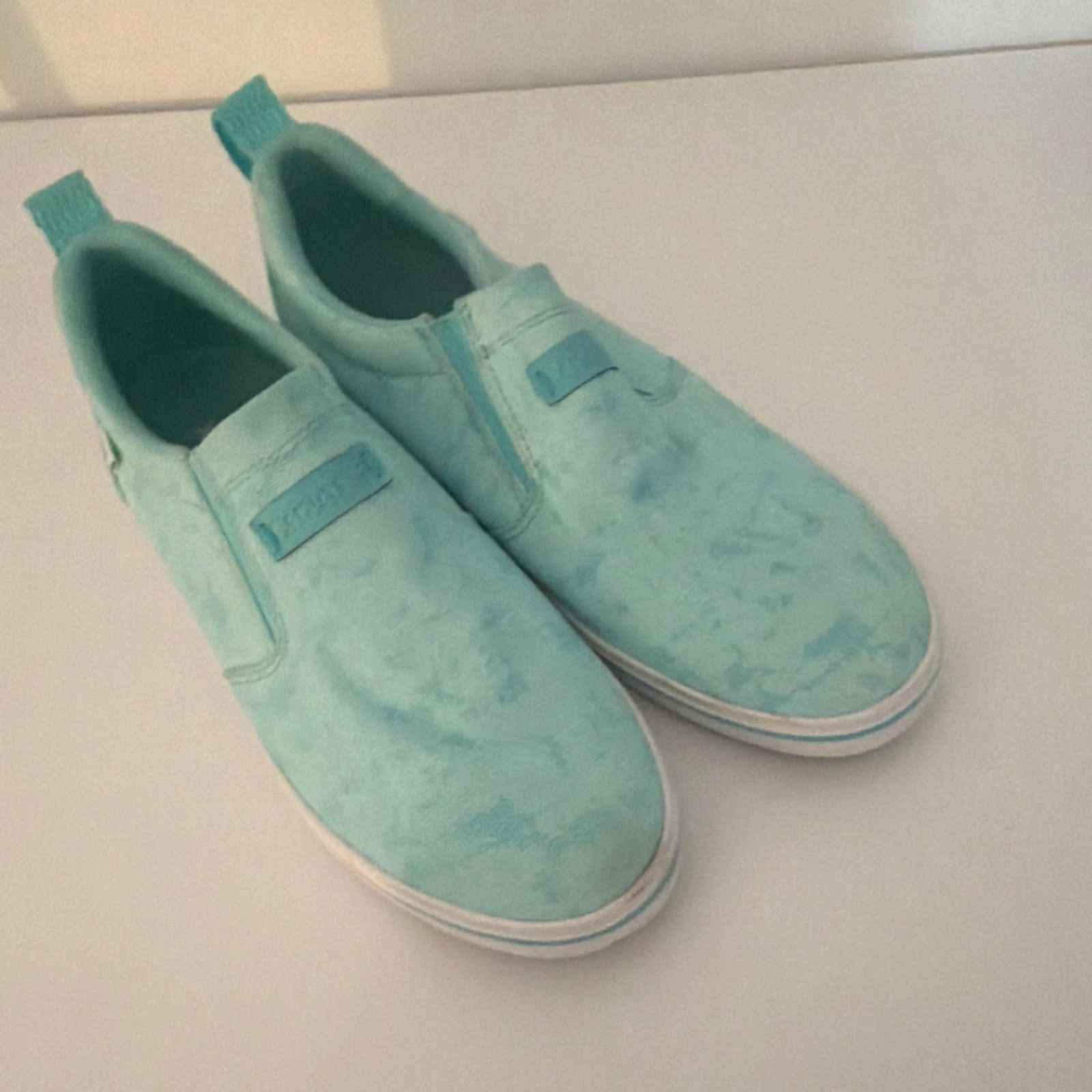 XTRATUF Women’s Light Blue Athletic Sneakers Slip On Breathable Textile Rubber