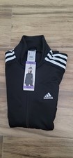 ADIDAS LADIES 3STRIPES TRACK JACKET BLACK WITH WHITE STRIPE,SIZE XS,NEW WITH TAG
