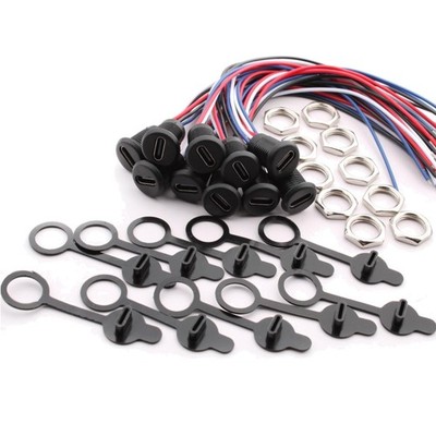 10Pcs  USBCBuchse 4 Pin 4Draht Einbau TypC für Panelmontage  3A S...