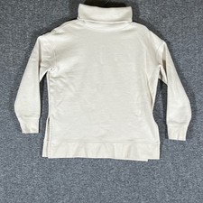 Athleta Women's S Turtleneck Sweatshirt Pullover Tunic Top Cream Beige