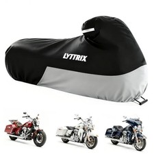 600D Motorcycle Cover Waterproof Outdoor Suitable for Touring Models Gray
