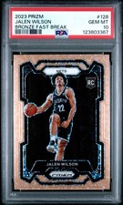 2023 Panini Prizm JALEN WILSON Rookie Card RC BRONZE FAST BREAK #/20  PSA 10 GEM