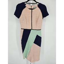 Maeve Anthropologie Color Block Sheath Dress Womens Sz 4 Knee Length
