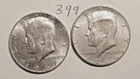 KENNEDY HALF DOLLAR,  40%  SILVER,  1966-P,  1967-P, ----399